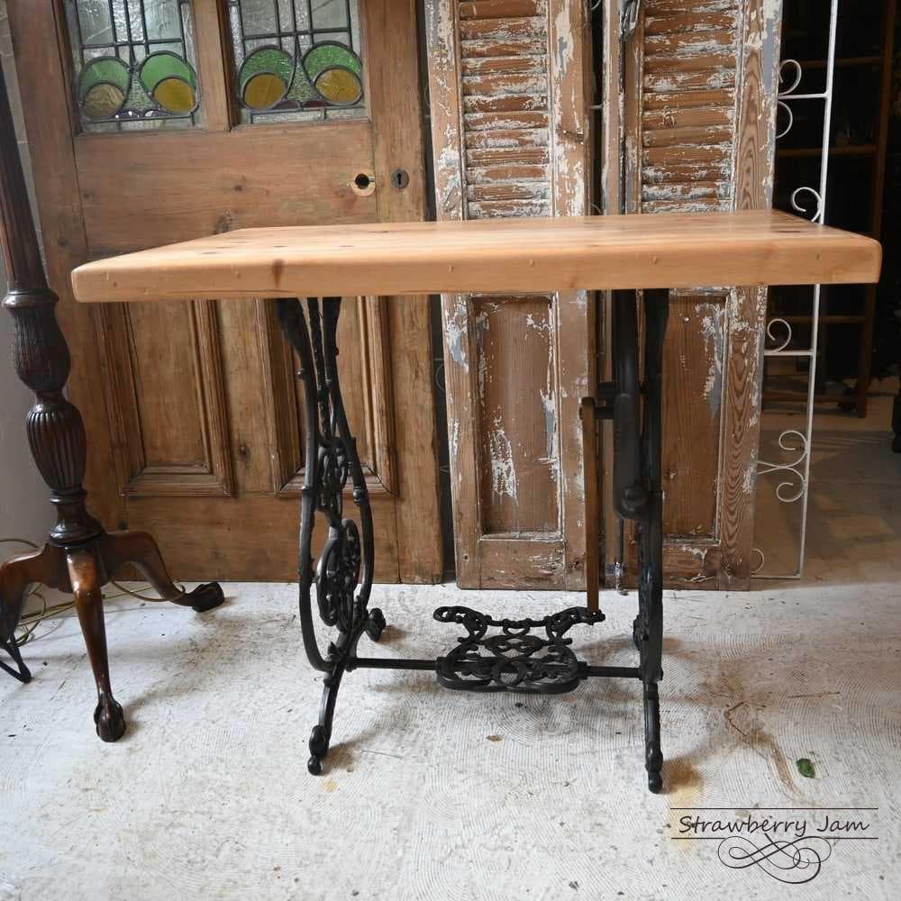 IFU-421 英国アンティーク ミシン台 デスク 勉強机 パソコン台