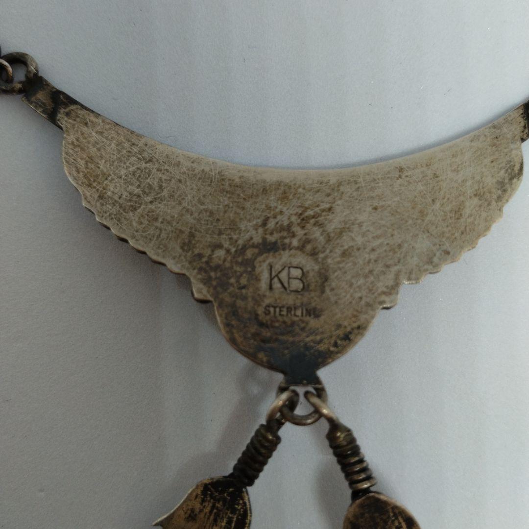 ヴィンテージ フェザー ターコイズ ネックレス ペンダント Sterling