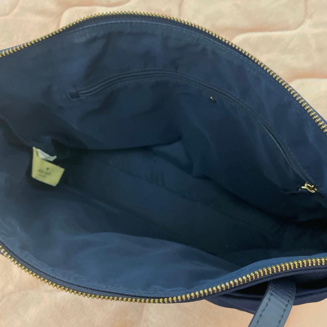 ケイトスペード A4サイズトートバッグ リボン ネイビー