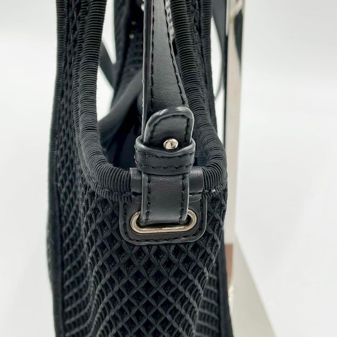 美品　ステラマッカートニー　ロゴメッシュ　トートバッグ　2wayショルダー　黒