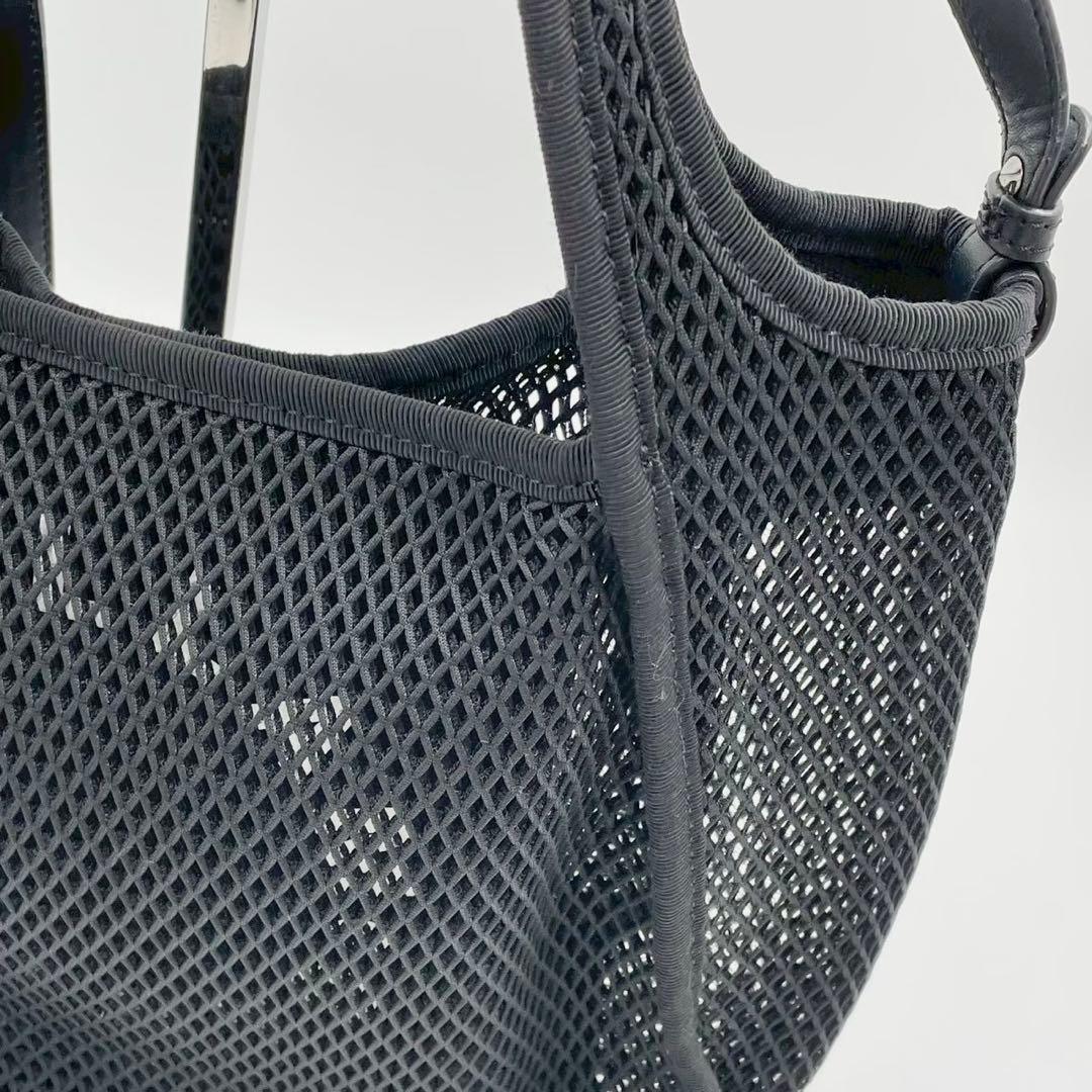 美品　ステラマッカートニー　ロゴメッシュ　トートバッグ　2wayショルダー　黒