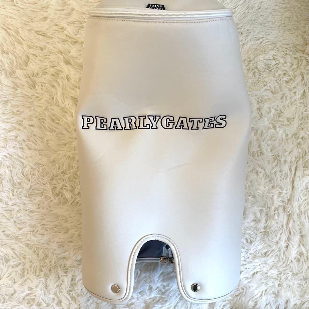 未使用 パーリーゲイツ キャスター付 キャディーバッグ 9型 専用ポーチ 白×青