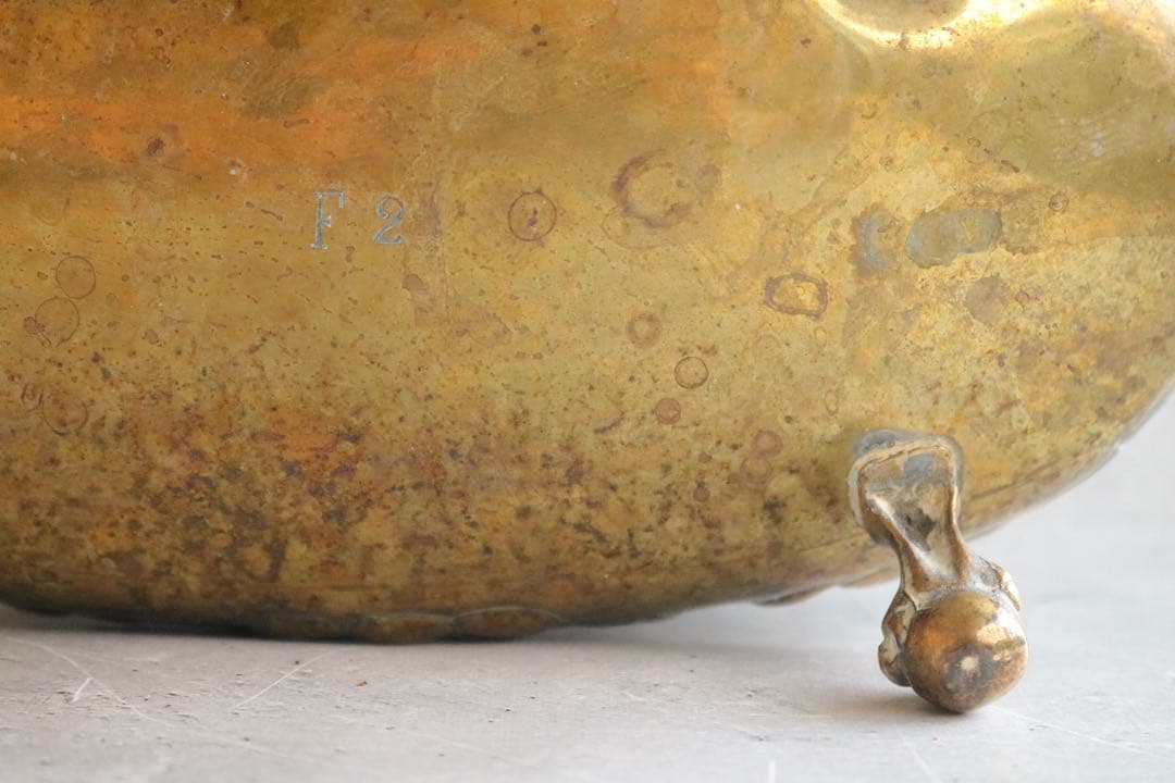 真鍮製 チェリー模様 アンティーク ジャルニディエール プランターポット