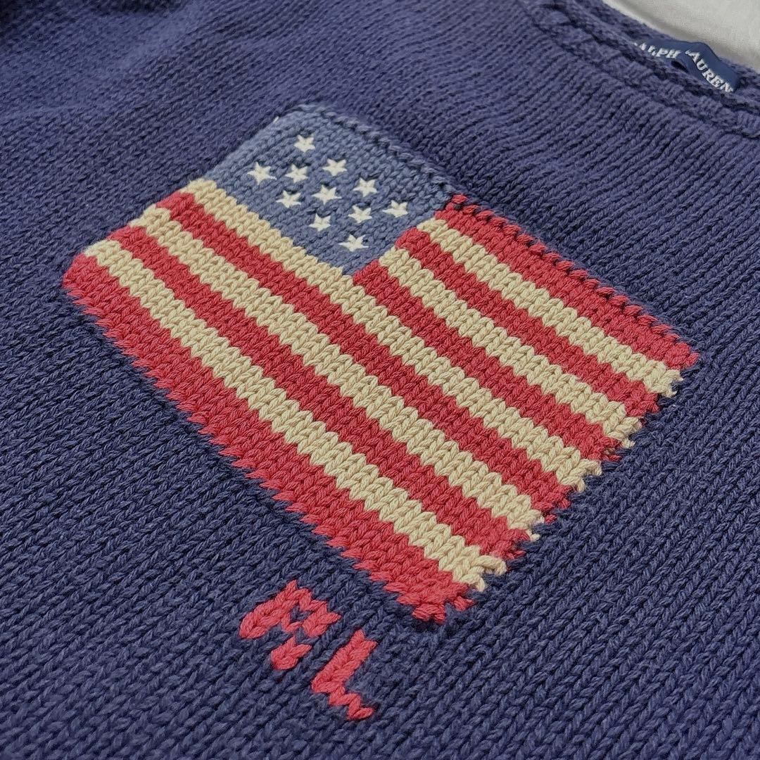 RALPH LAUREN ラルフローレン 星条旗 綿 ニット ナイガイ セーター