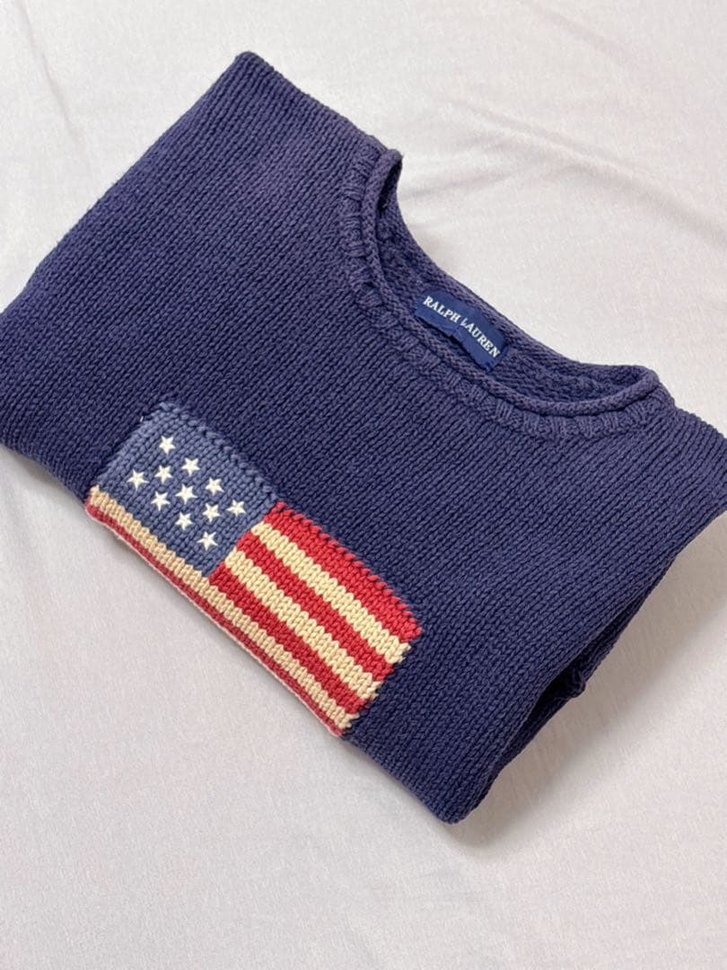 RALPH LAUREN ラルフローレン 星条旗 綿 ニット ナイガイ セーター