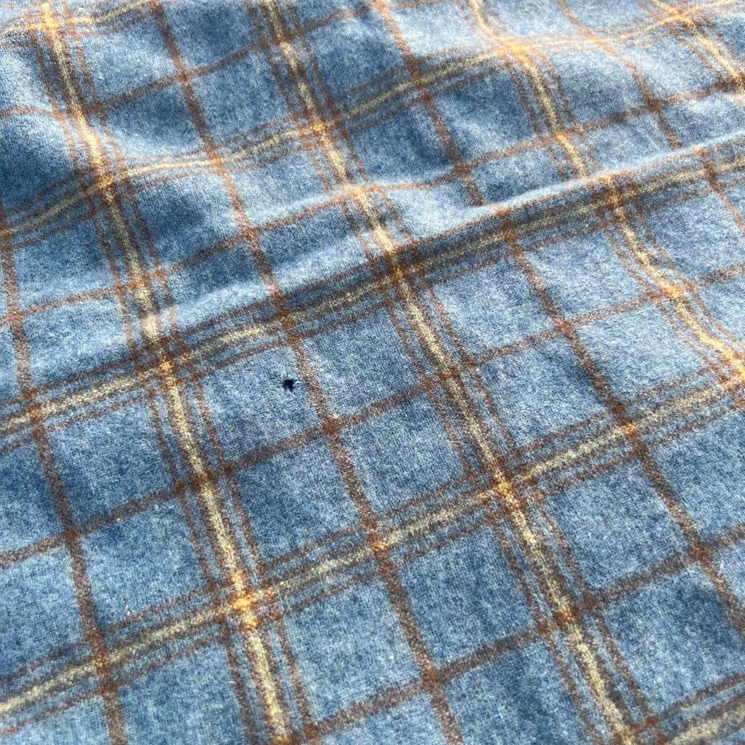 【60s】フープカラー ボックスウールチェックシャツ