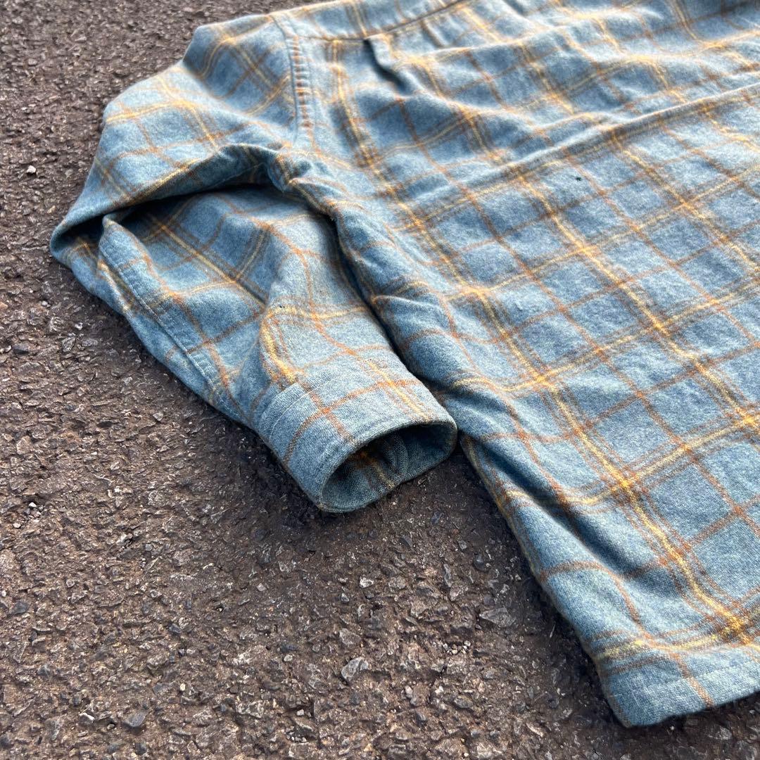 【60s】フープカラー ボックスウールチェックシャツ