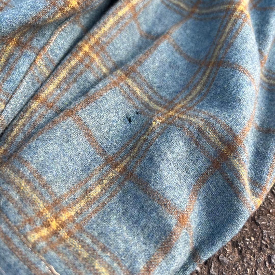 【60s】フープカラー ボックスウールチェックシャツ