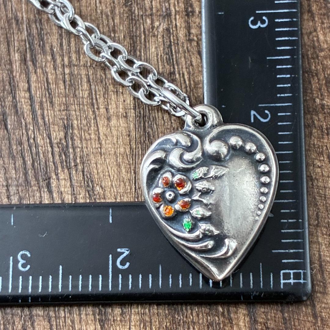 スウィートハートジュエリー勿忘草 エナメル シルバー ヴィンテージネックレス