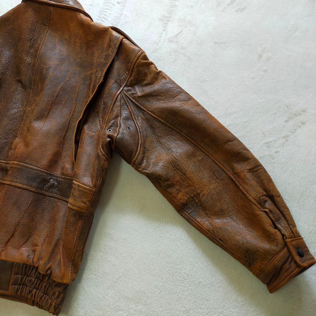 80S 90S　G-1タイプ　L　レザージャケット　フライトジャケット