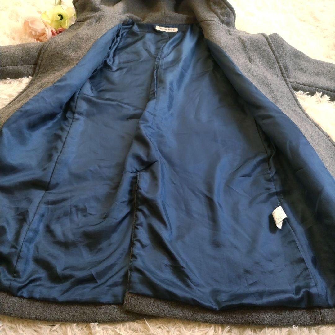 グリーンレーベルリラクシング　ウールメルトンダッフルコート グレー　Lサイズ