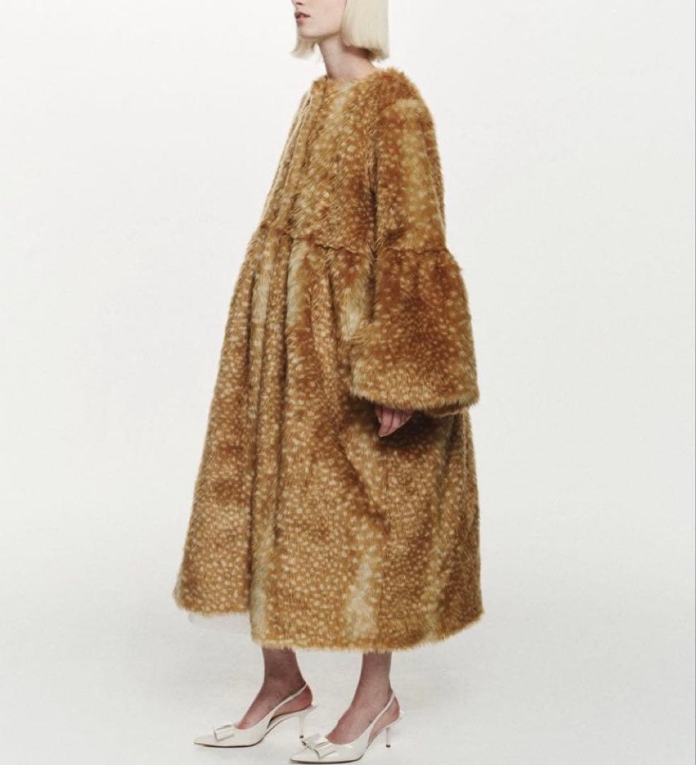 バンビ柄エコファーファーロングコート bibiy