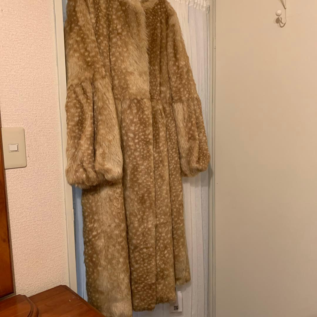 バンビ柄エコファーファーロングコート bibiy