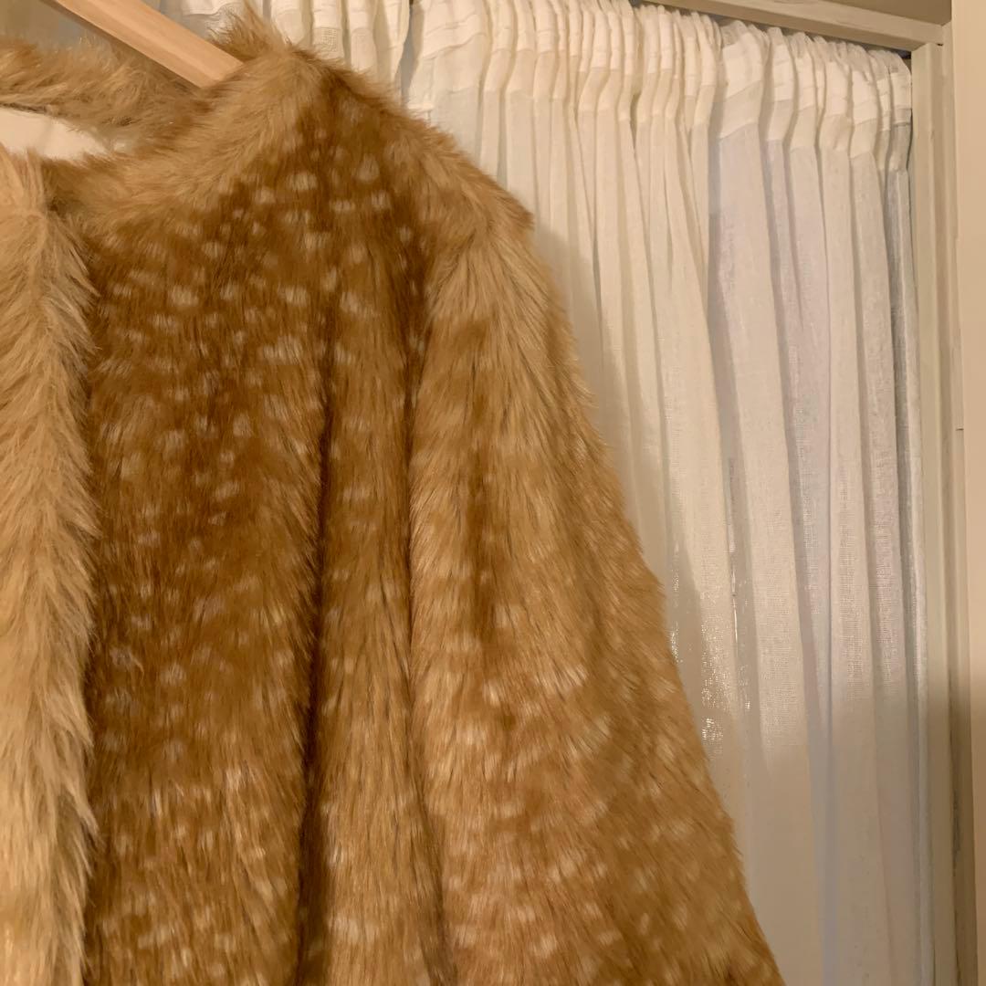 バンビ柄エコファーファーロングコート bibiy