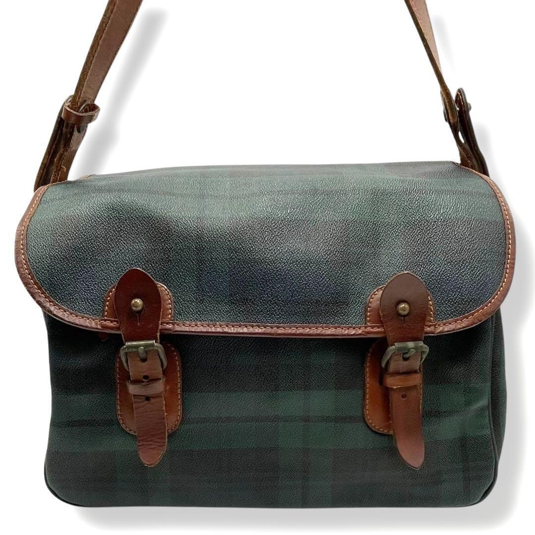 極美品 ラルフローレン ショルダーバッグ メッセンジャーバッグ PVC チェック