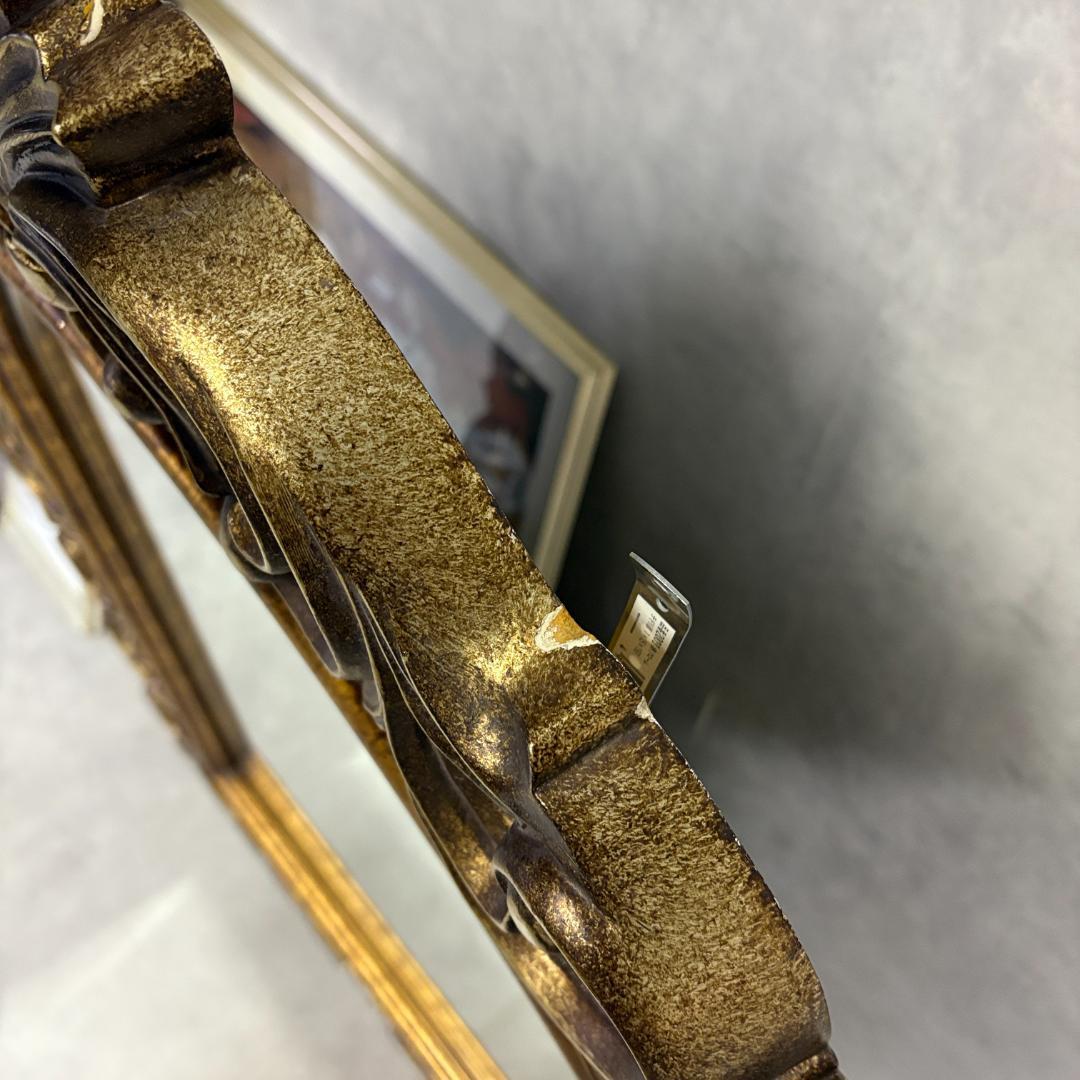 アンティーク調 ウォールミラー ゴールド装飾フレーム 壁掛け鏡