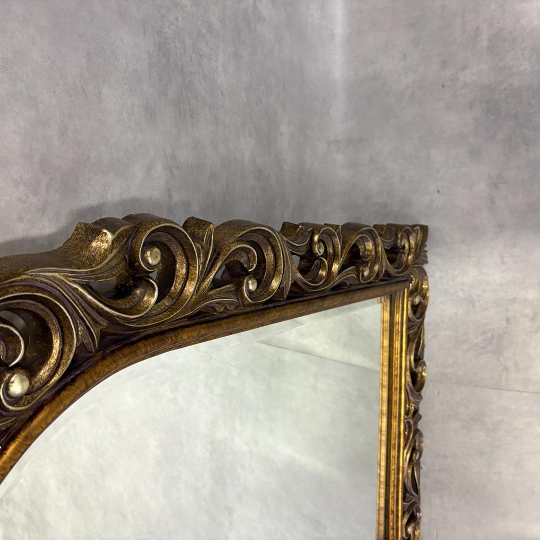 アンティーク調 ウォールミラー ゴールド装飾フレーム 壁掛け鏡