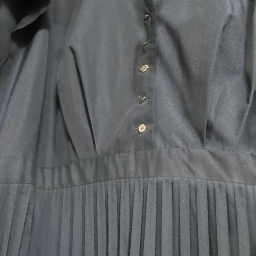 ミズイロインド⭐︎ネイビー 半袖 プリーツ ワンピース