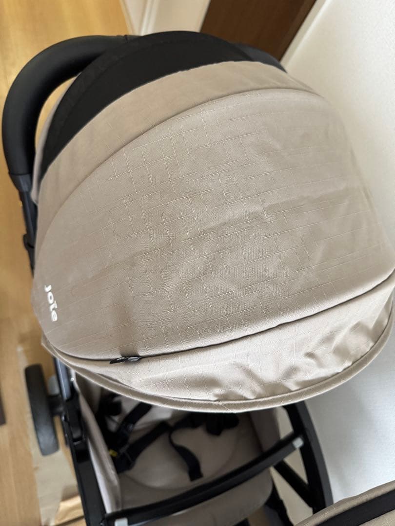 【美品】【使用3回】Joie エヴァライトデュオ　専用レインカバー付き　ベージュ