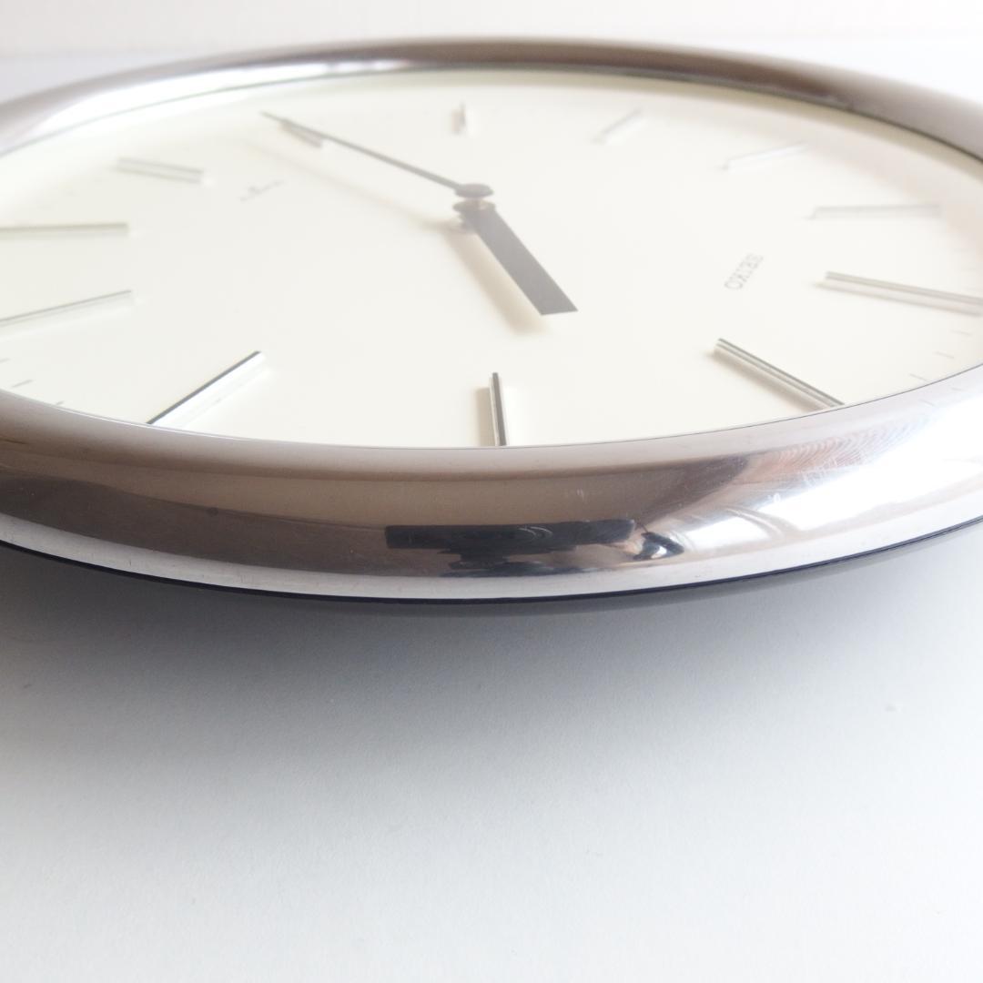 SEIKO シルバーの掛け時計 80s