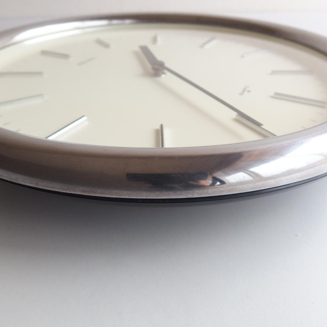 SEIKO シルバーの掛け時計 80s