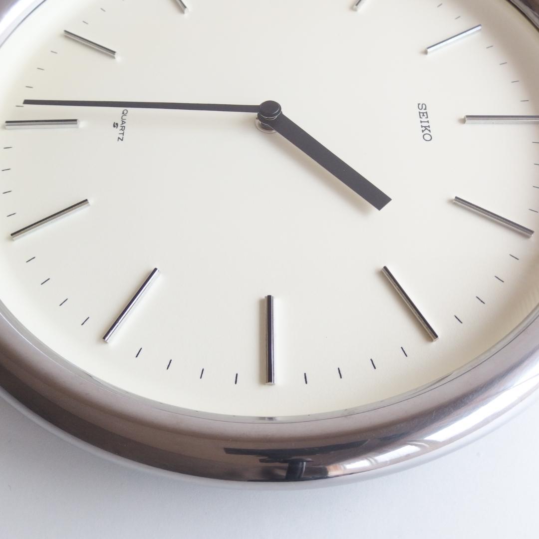 SEIKO シルバーの掛け時計 80s