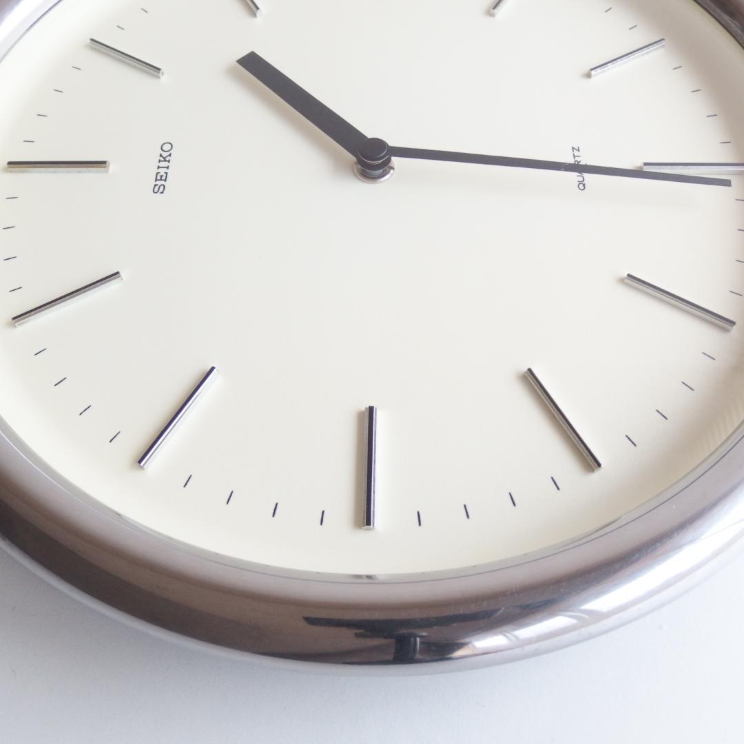 SEIKO シルバーの掛け時計 80s