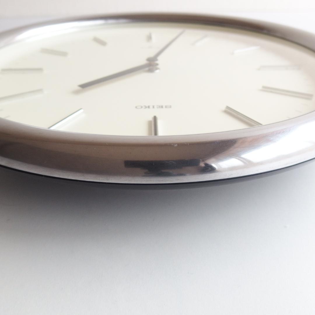 SEIKO シルバーの掛け時計 80s