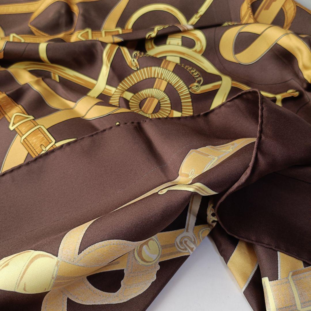 【美品】エルメス カレ90 Eperon d'Or 黄金の拍車 シルク スカーフ