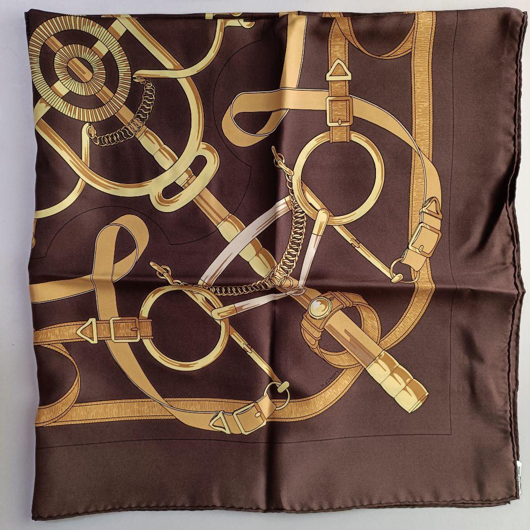 【美品】エルメス カレ90 Eperon d'Or 黄金の拍車 シルク スカーフ