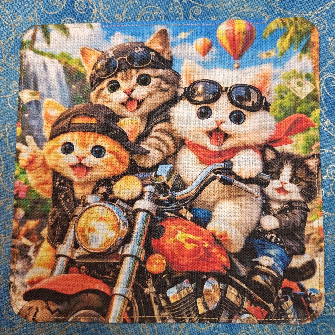 マーブル☆　ハンカチ　ワンにゃんこ柄12/28