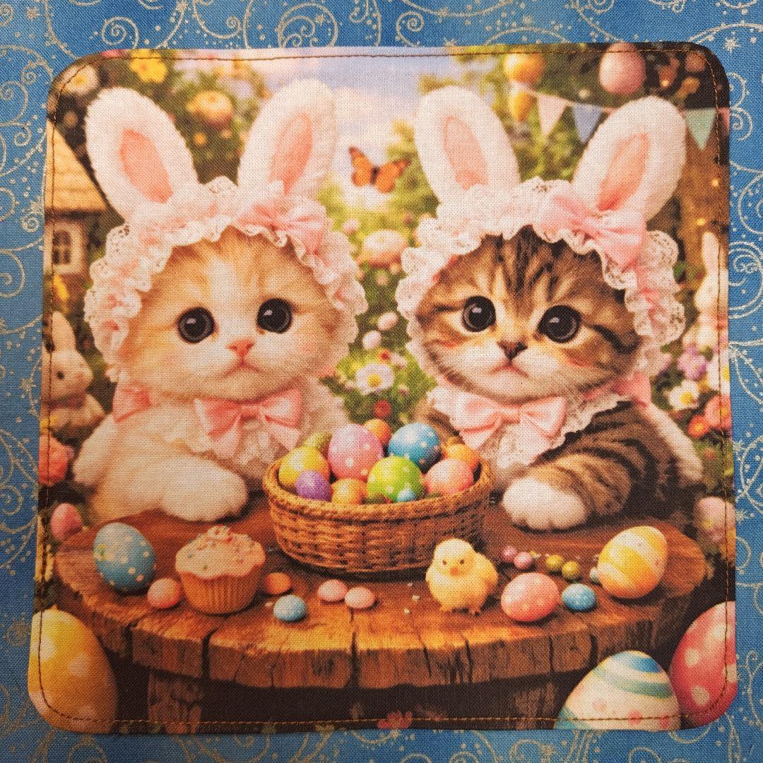 マーブル☆　ハンカチ　ワンにゃんこ柄12/28