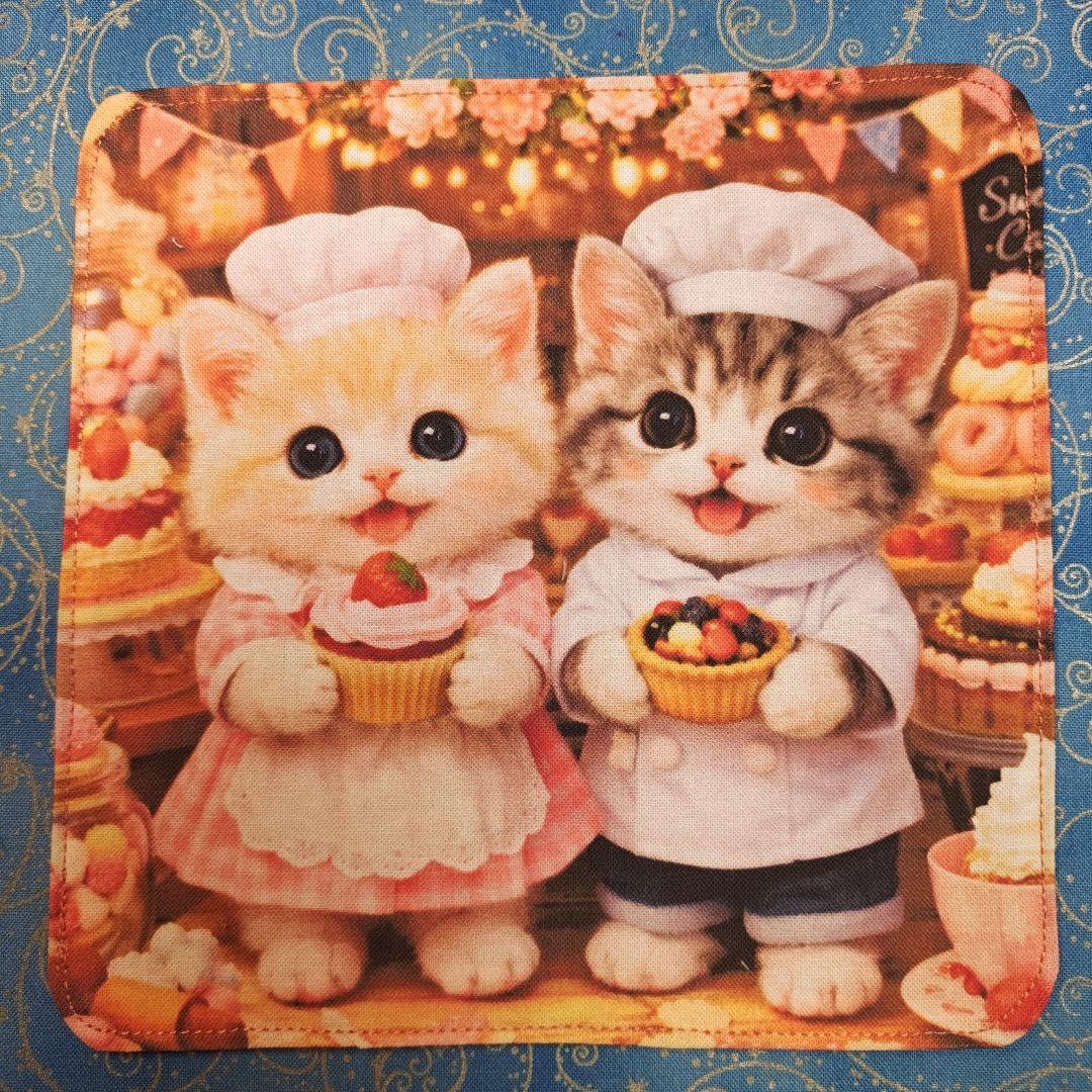 マーブル☆　ハンカチ　ワンにゃんこ柄12/28