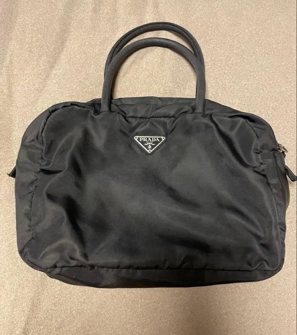 PRADA ミニボストン ナイロン フォーマルバッグ ブラック 三角ロゴ