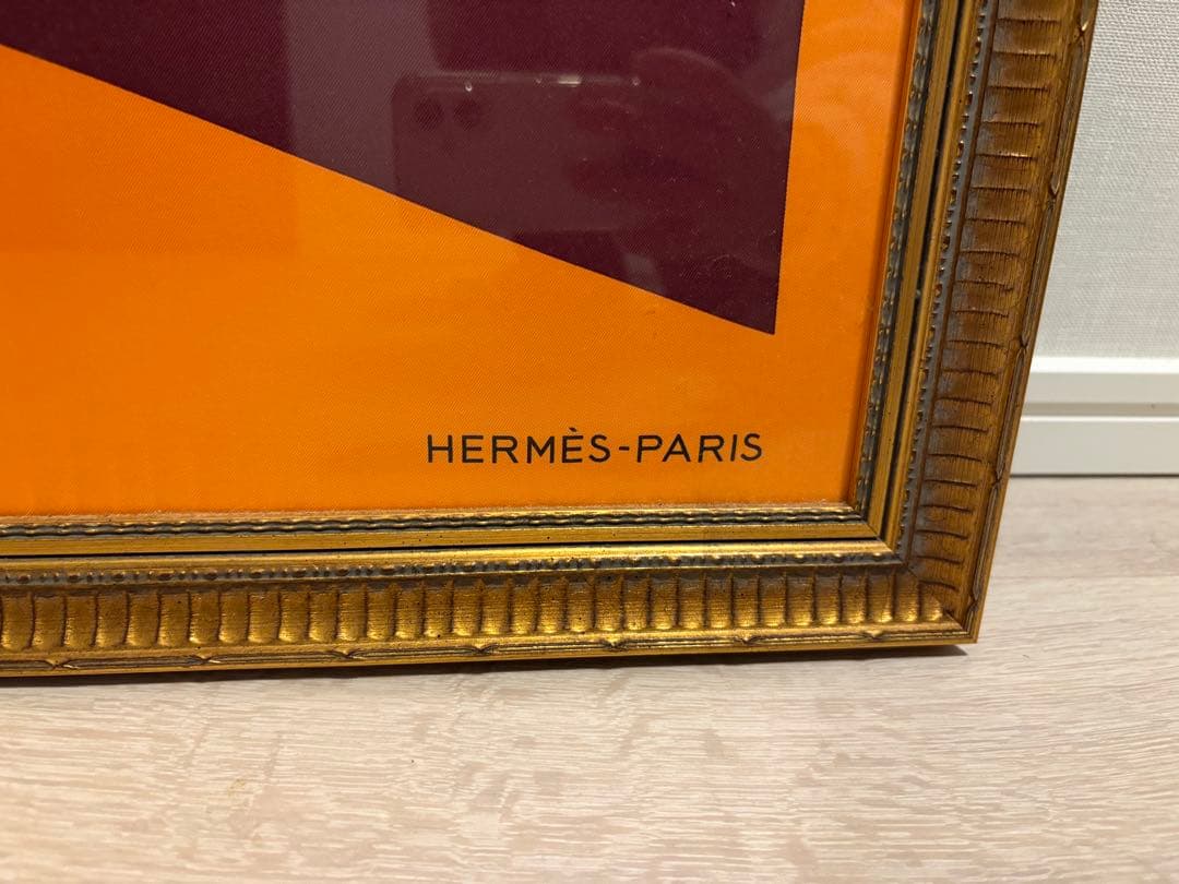 【額装済】エルメス 馬と幾何学模様 スカーフ