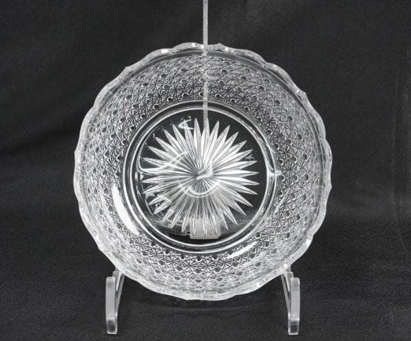 小林英夫 江戸切子 菊籠目紋 輪花鉢 鉢