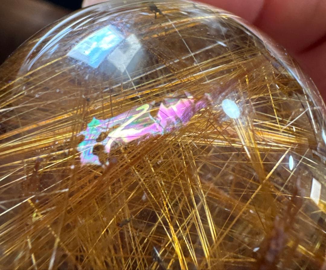 【極上品】ゴールドルチルスフィア 丸玉　ガーデン共生　約4.7cm