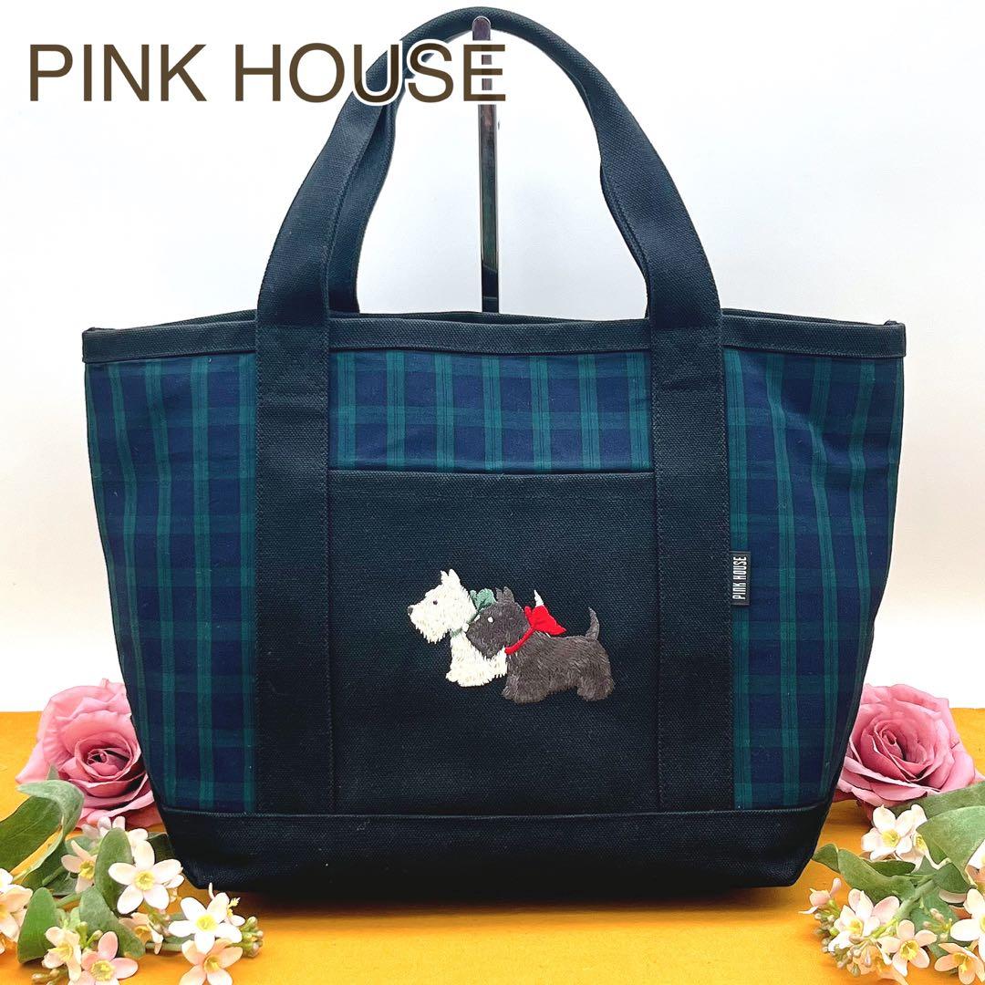 ✨極美品✨ピンクハウス　スコッチテリア　トートバッグ　ハンドバッグ　刺繍