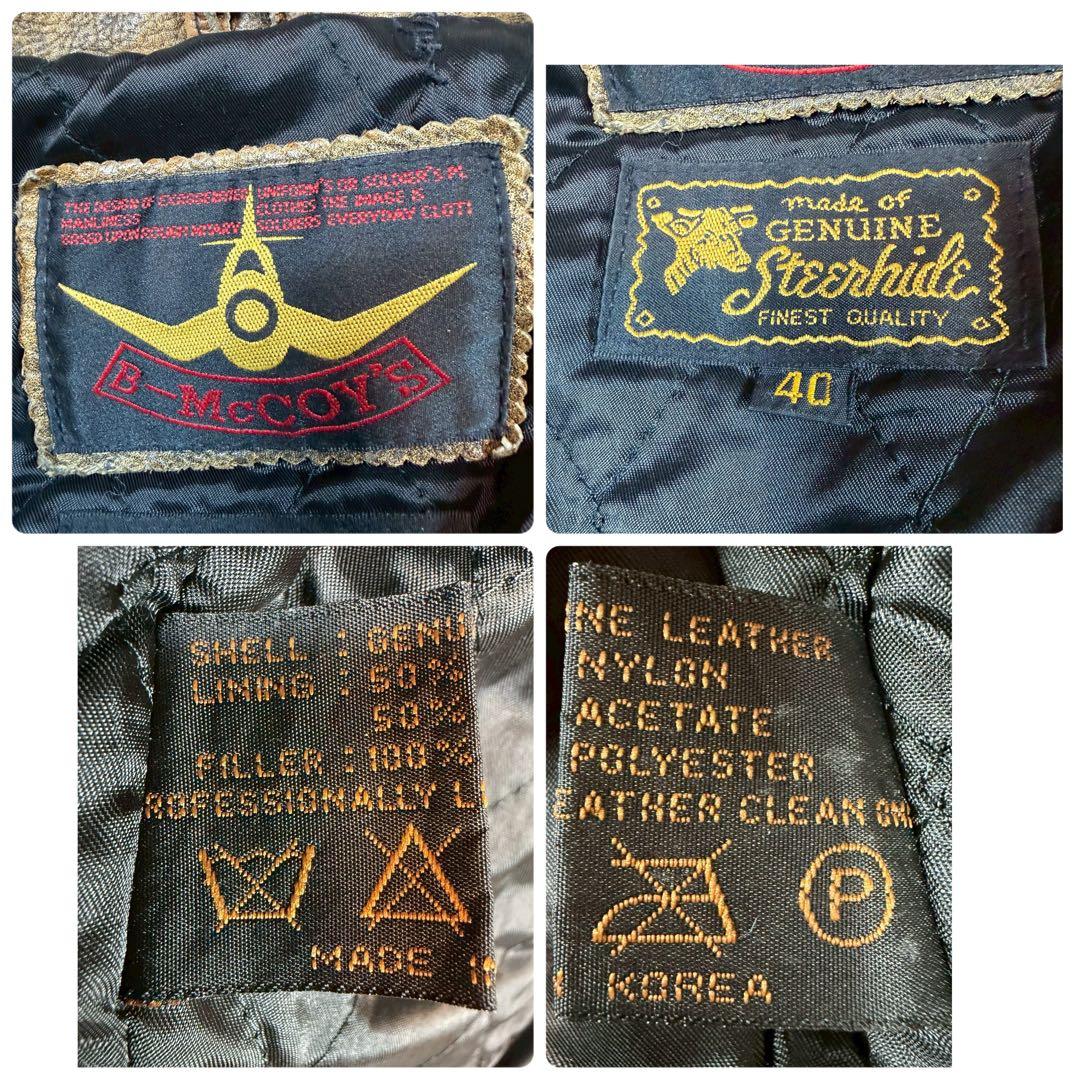 SIZE40 B-McCOY'S ライダースジャケット ステアハイド Lサイズ