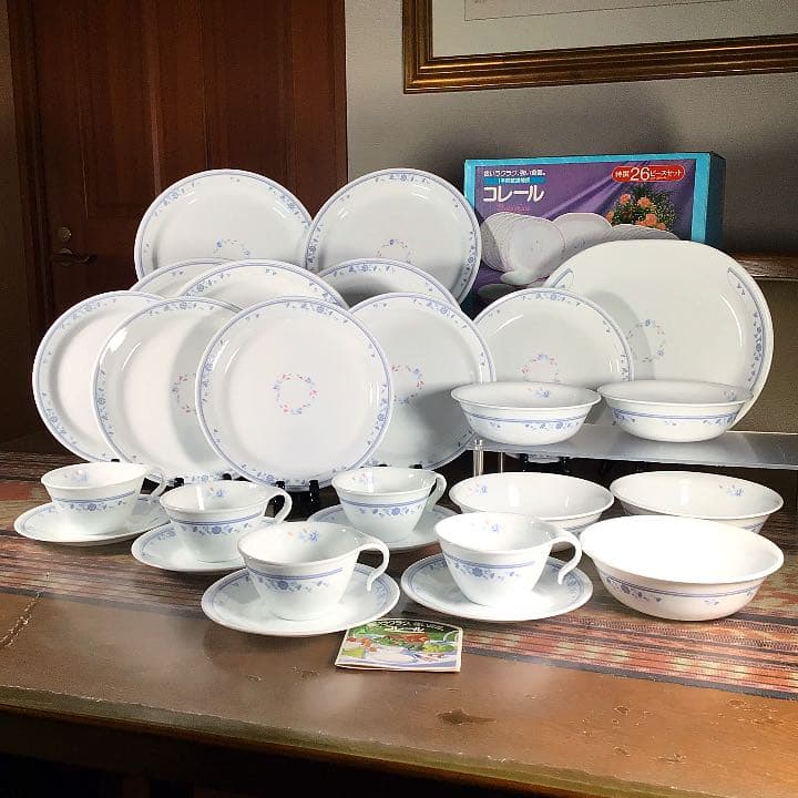 『冬うー特価』　コレール　× 岩城硝子　『パステル』　食器セット　26点