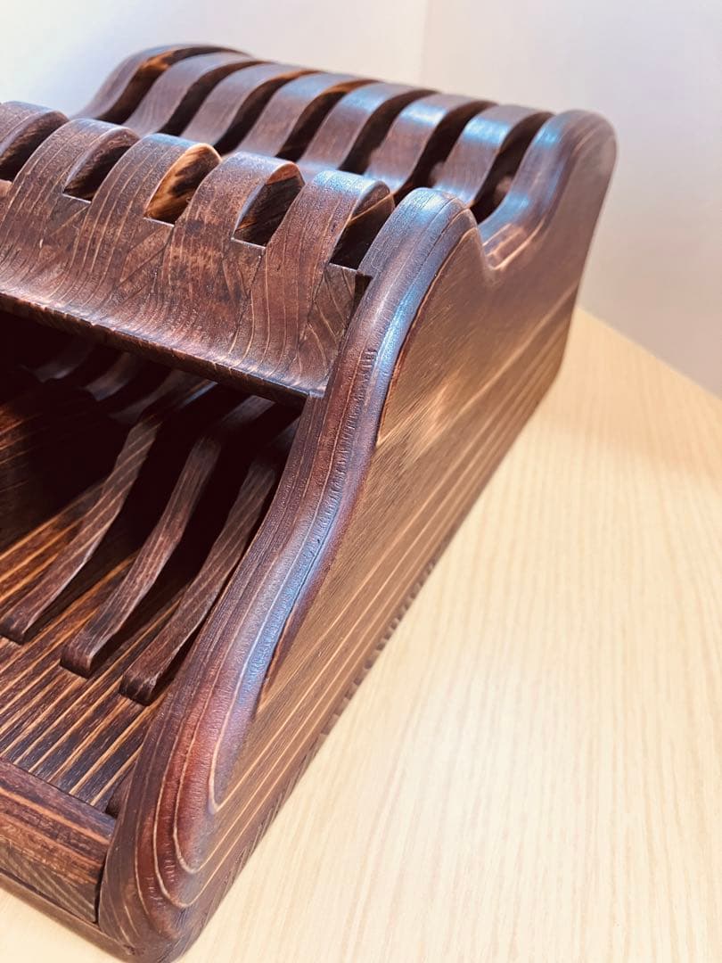 木製シザートレイ　シザートレー　シザースタンド　ハサミ皿　Aタイプ