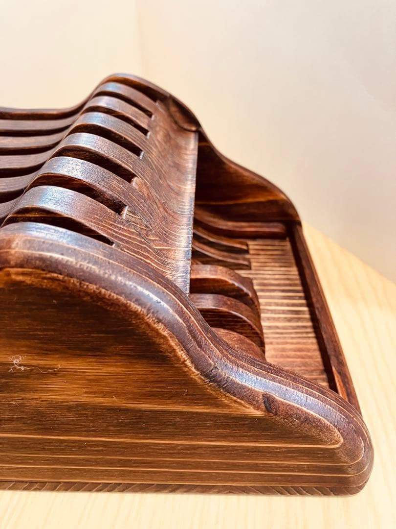 木製シザートレイ　シザートレー　シザースタンド　ハサミ皿　Aタイプ