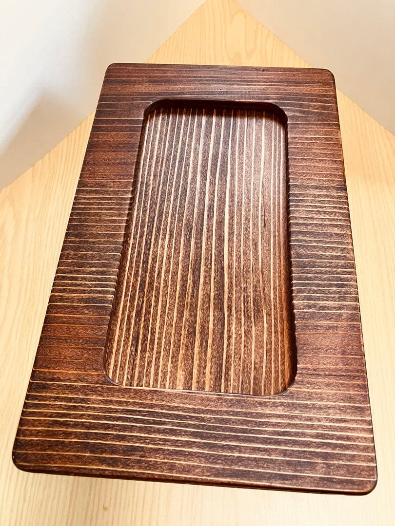 木製シザートレイ　シザートレー　シザースタンド　ハサミ皿　Aタイプ