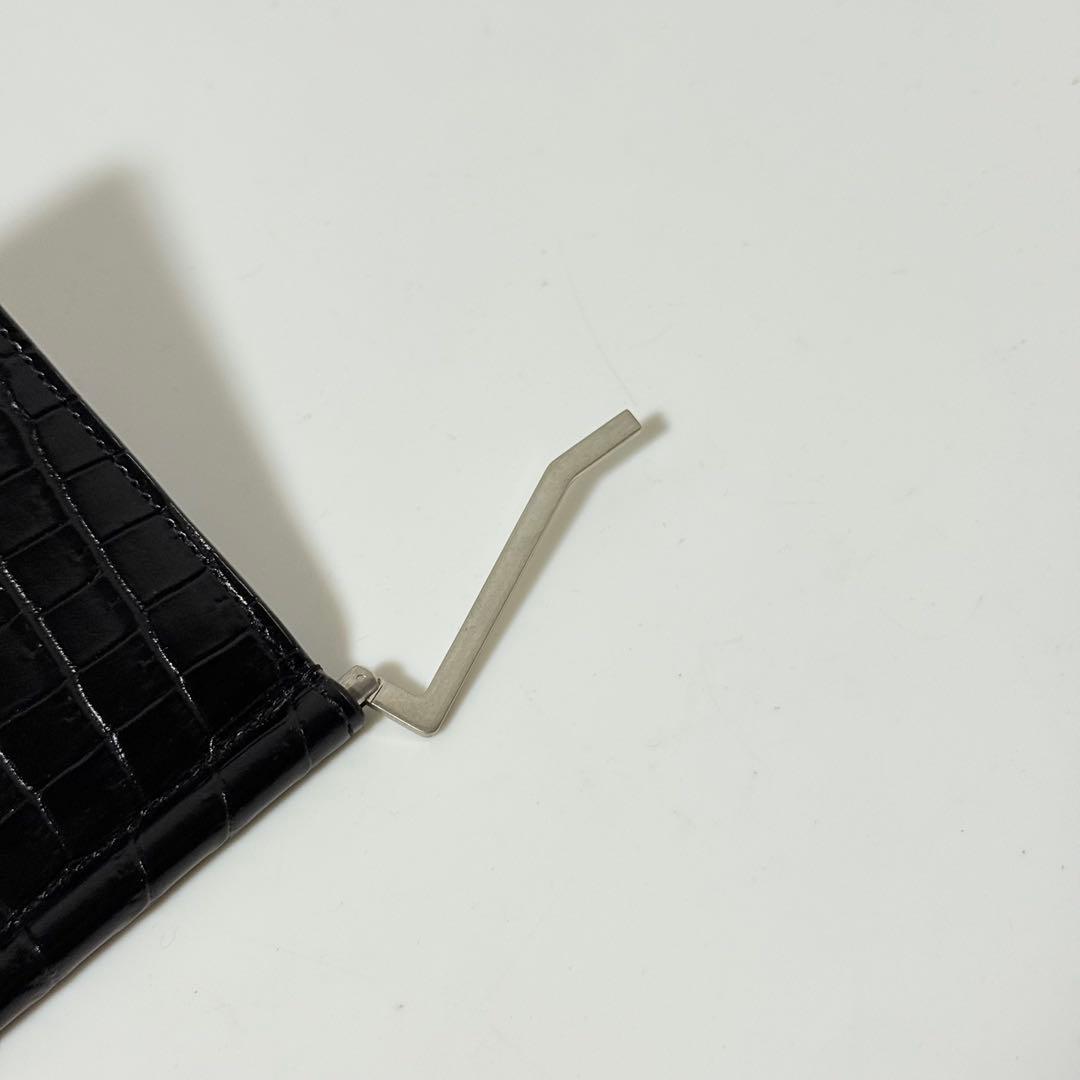 ⭐️未使用品⭐️ サンローラン　マネークリップ　クロコ型押し　シルバー金具