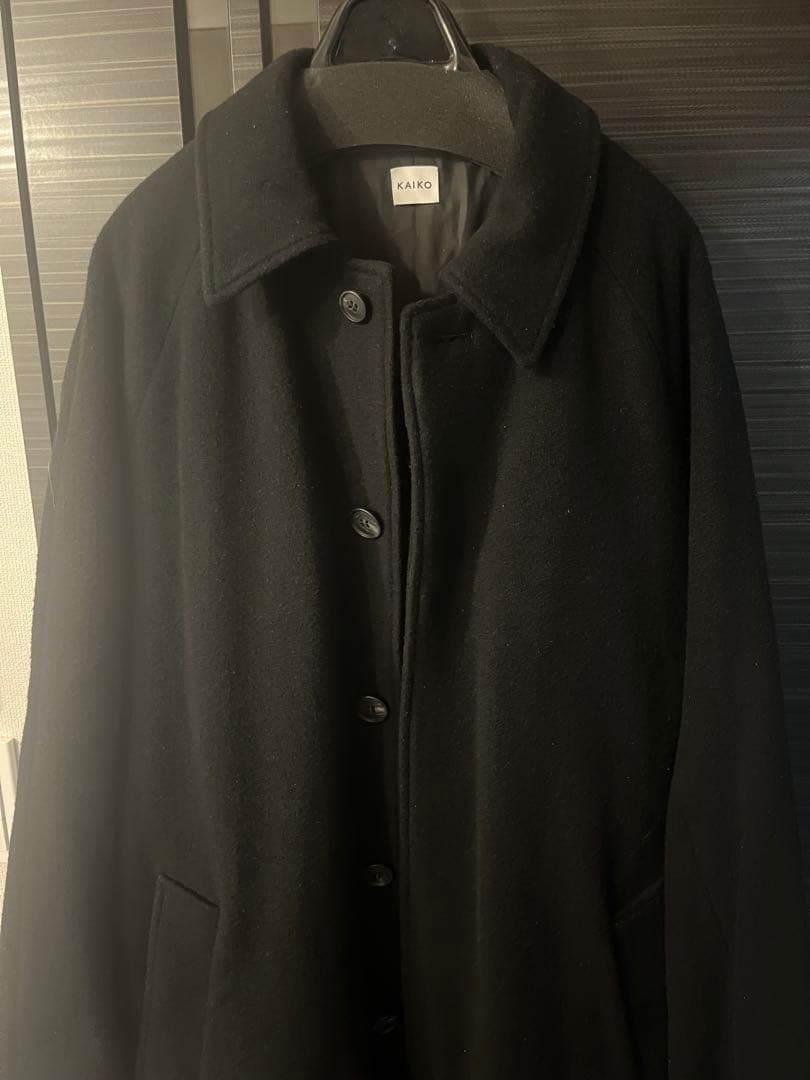 KAIKO ブラック ステンカラーコート