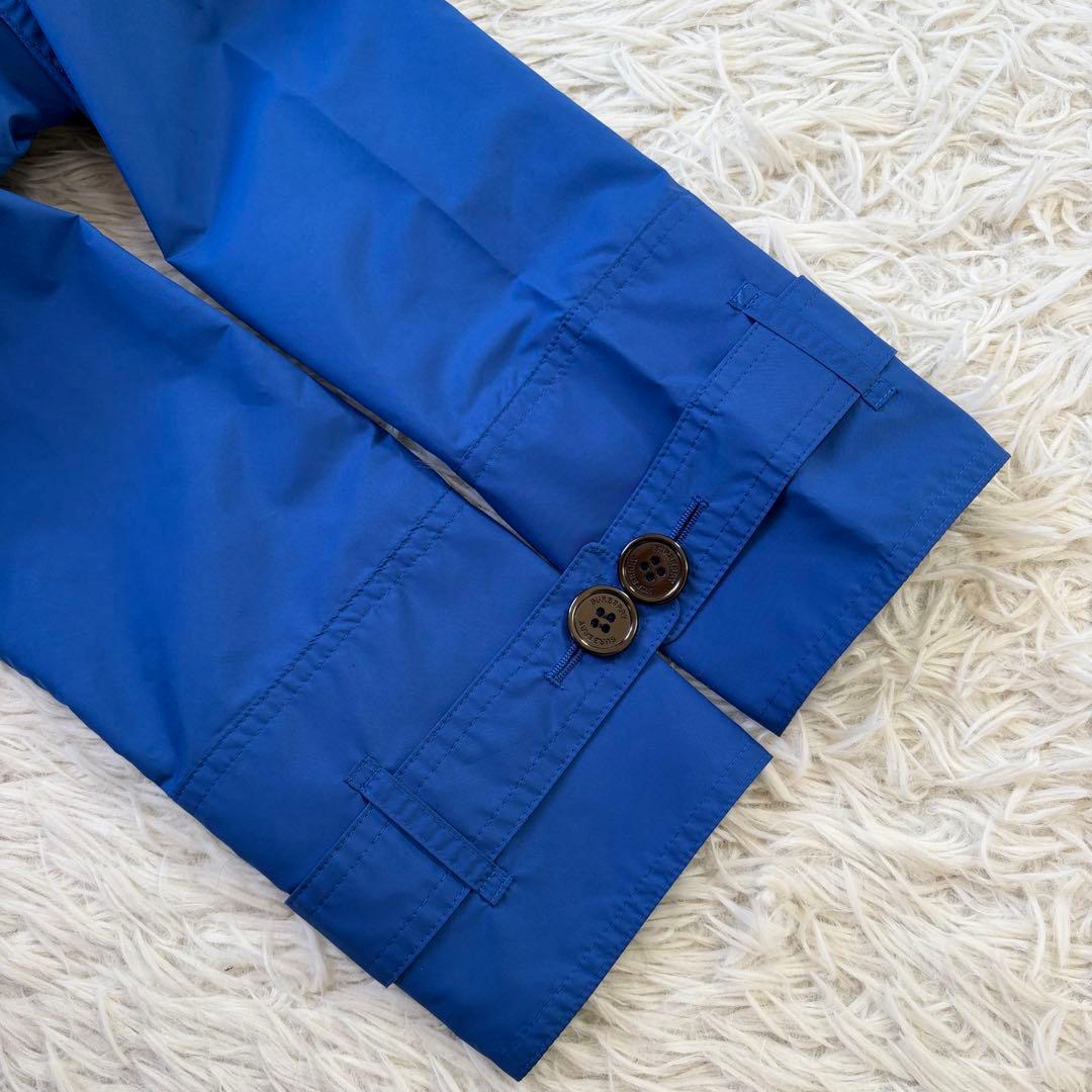 【美品/撥水/希少ブルー】BURBERRY トレンチコート プリーツ チェック