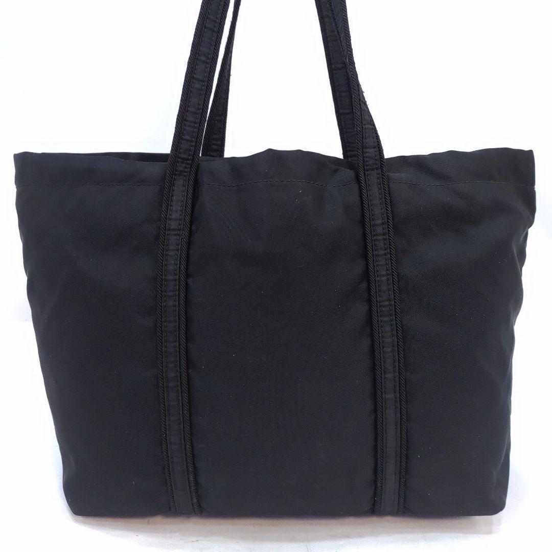 プラダ トートバッグ ハンドバッグ ナイロン 肩掛 ブラック 刺繍ロゴ ギャラ付