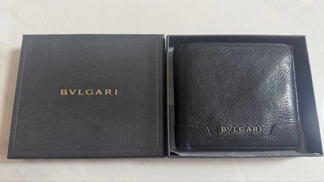 BVLGARI 二つ折り財布 ブラック 33403