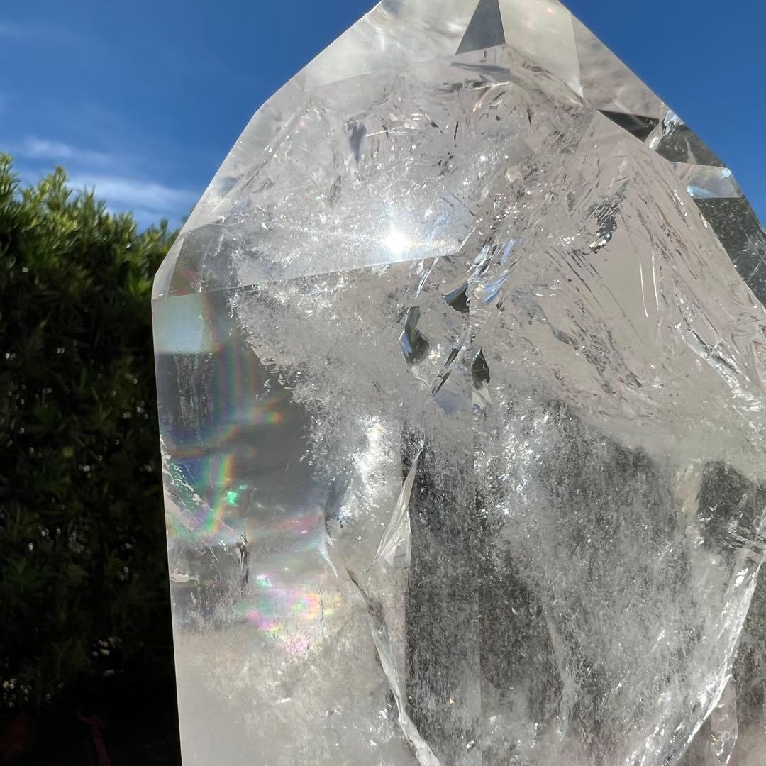 ✳✨究極の激凄超逸品❗✨極上超高透明度とレインボー✨虹入り 水晶 六角柱 天然石