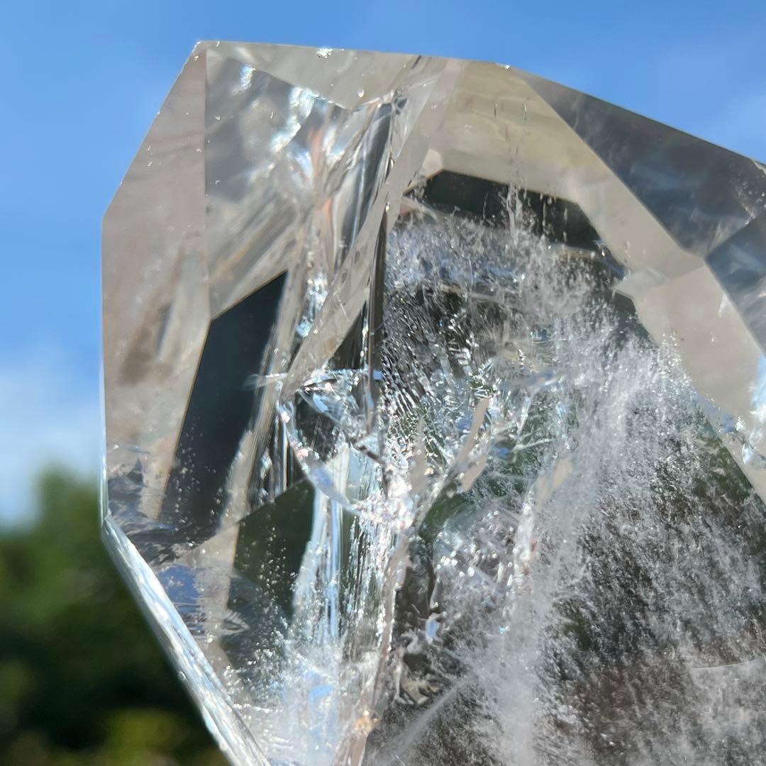 ✳✨究極の激凄超逸品❗✨極上超高透明度とレインボー✨虹入り 水晶 六角柱 天然石